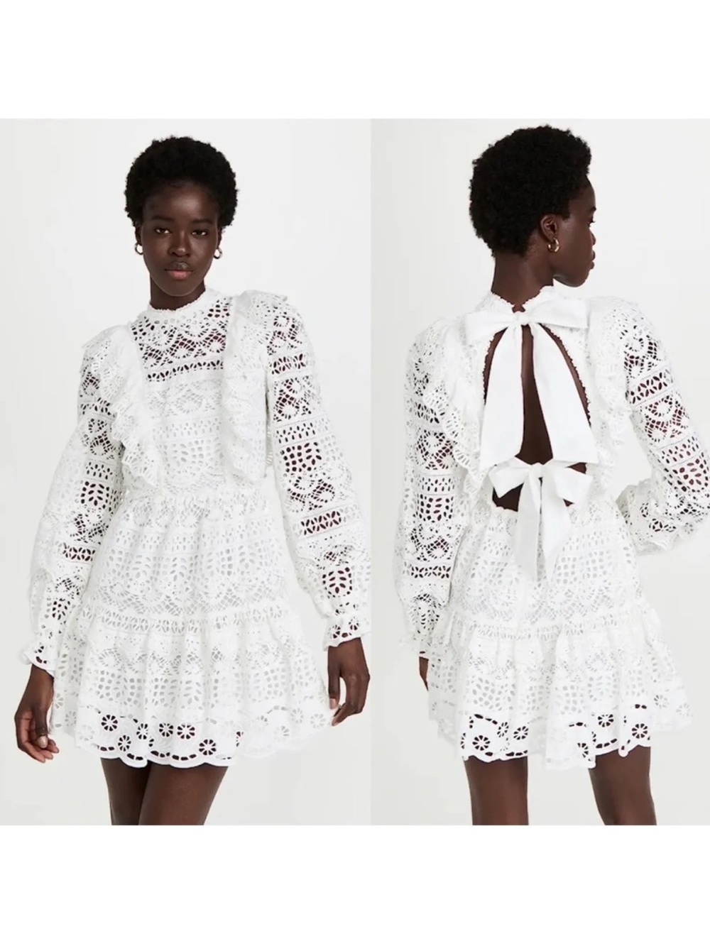 NWT Sea New York Patricia Lace Open Back Bows Cotton Eyelet Dress Size 6